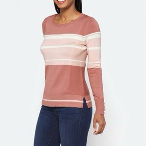 Striped Pink and White Sweater